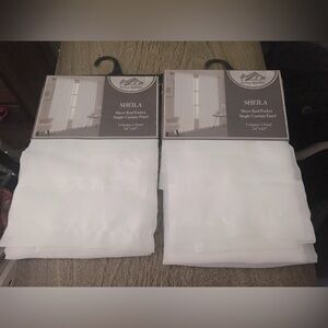54"x63" New White Sheer Curtain Panels (2)